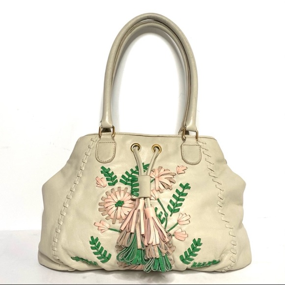 Isabella Fiore Handbags - ISABELLA FIORE Lambskin Embroidered Leather